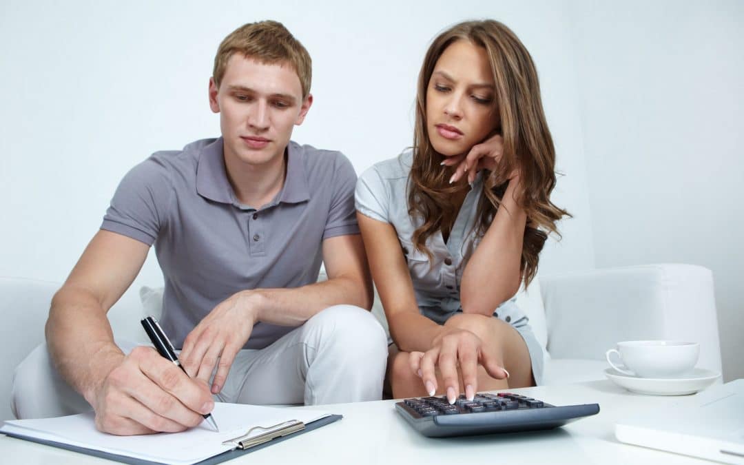 young couple planning their budget